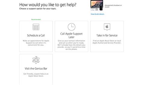 Genius Bar Reservation and Apple Support Options